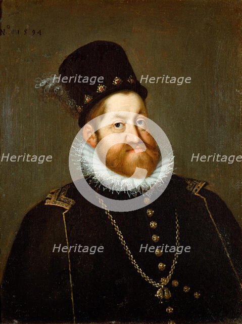 Portrait of Rudolf II of Austria (1552–1612), Holy Roman Emperor, c1592. Creator: Heintz; Joseph; the Elder (1564-1609).