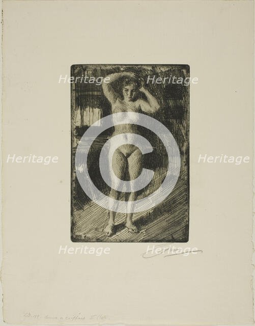 Anna Doing Her Hair, 1906. Creator: Anders Leonard Zorn.