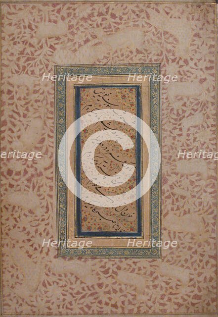 Page of Calligraphy, 17th century. Creator: Bichitr.