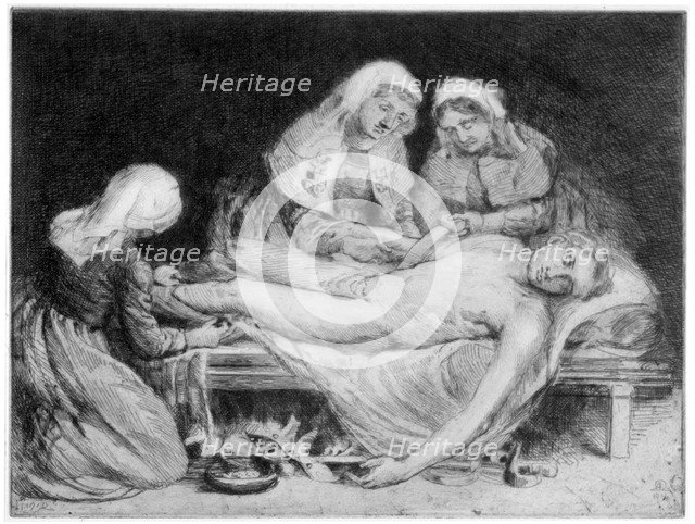 'Three Nurses tending a Wounded Soldier', 1915.       Artist: Anna Lea Merritt