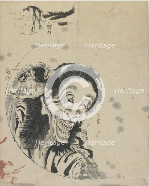 A Spirit from the Hyaku Monogatari, late 18th-early 19th century. Creator: Hokusai.