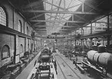 'Erecting Shop, London and North-Western Railway Works, Crewe', c1896. Artist: Unknown.