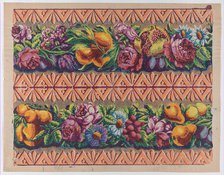 Sheet with a border with two garlands of fruit, leaves, and flowers..., late 18th-mid-19th century. Creator: Anon.