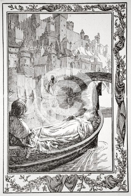 'The Barge floated down the River', 1905.  Artist: Dora Curtis