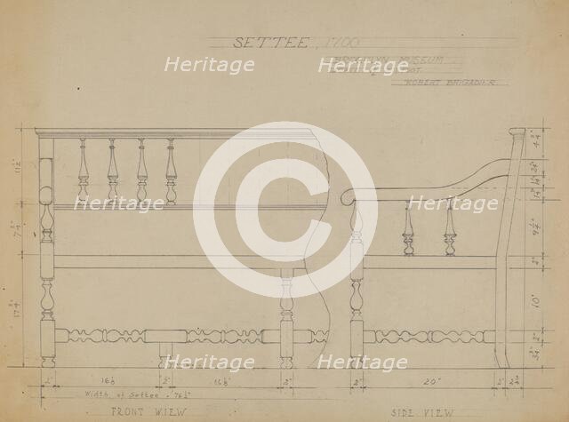 Settee, c. 1936. Creator: Robert Brigadier.
