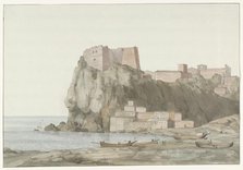 Rock and town of Scilla in the Calabria region on the west coast, 1778. Creator: Louis Ducros.