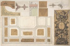 Nine Miscellaneous Designs for the de la Rochejaqulein Family, second half 19th century. Creators: Jules-Edmond-Charles Lachaise, Eugène-Pierre Gourdet.