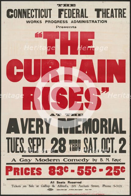 The Curtain Rises, Hartford, CT, 1937. Creator: Unknown.
