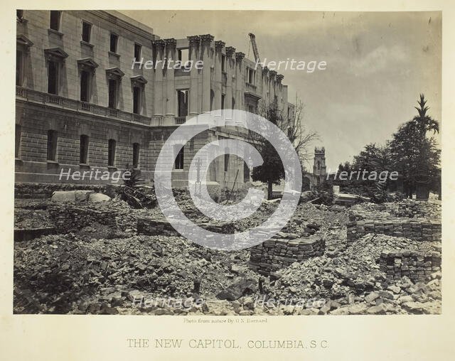 The New Capitol, Columbia, SC, 1865. Creator: George N. Barnard.