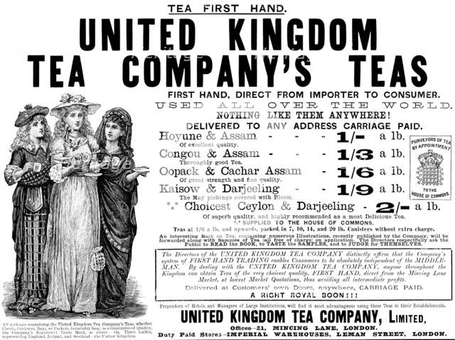 Advertisement for United Kingdom Tea Company’s Teas, 1890. Creator: Unknown.
