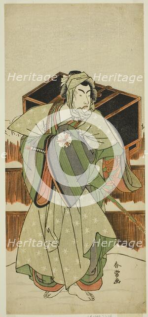 The Actor Matsumoto Koshiro IV as Ise no Saburo Disguised as Mizoro no Sabu in the..., c. 1780. Creator: Katsukawa Shunjo.