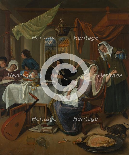 The Dissolute Household, ca. 1663-64. Creator: Jan Steen.