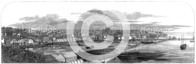 View of the city of Auckland, New Zealand, with the new commercial embankment, 1860. Artist: Unknown