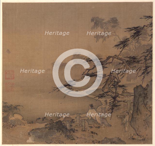Watching the Deer by a Pine Shaded Stream, 1127-1279. Creator: Ma Yuan (Chinese, c. 1150-after 1255).