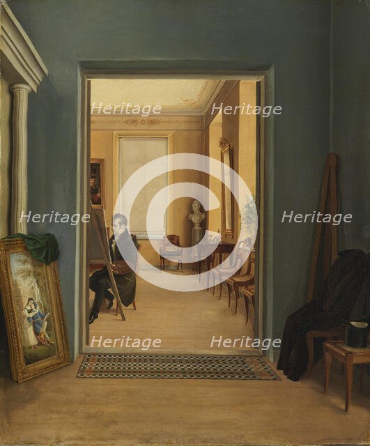 Self-Portrait in a St. Petersburg Studio, 1830-1849. Creator: Berndt Godenhjelm.