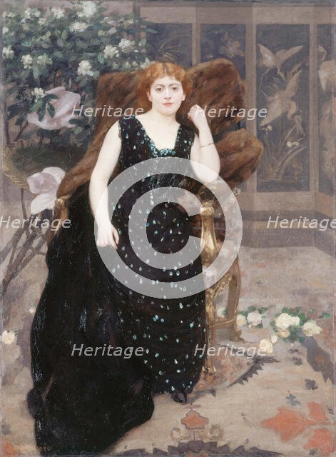 Portrait de Jane Hading, 1890. Creator: Alfred Philippe Roll.