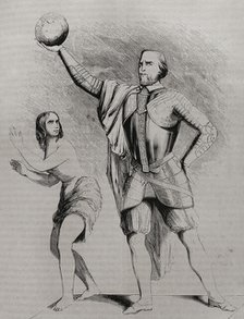 Christopher Columbus, (1451-1506), Navigator, cartographer and admiral, 1853.  Creator: Antonio Roca Sallent.