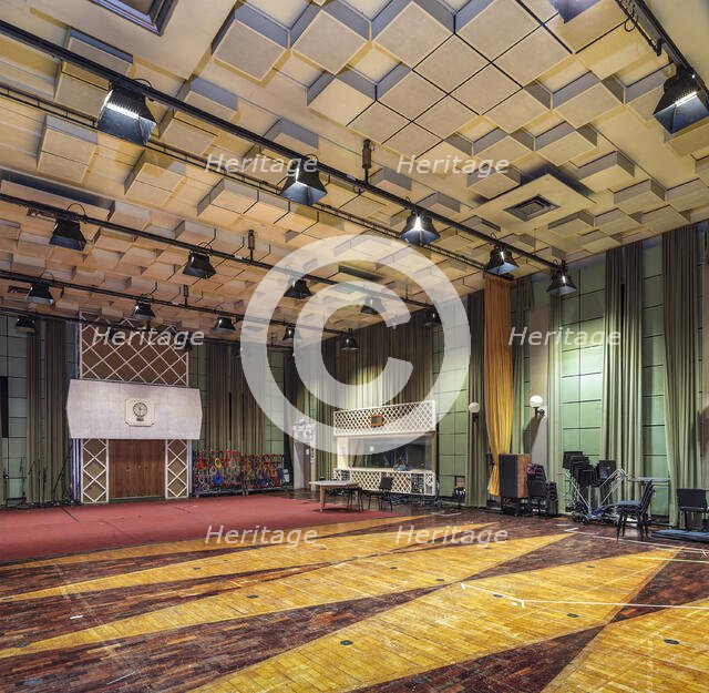 Interior view of Studio 3 in BBC Maida Vale Studios, Maida Vale, City of Westminster, London, 2020. Creator: Chris Redgrave.