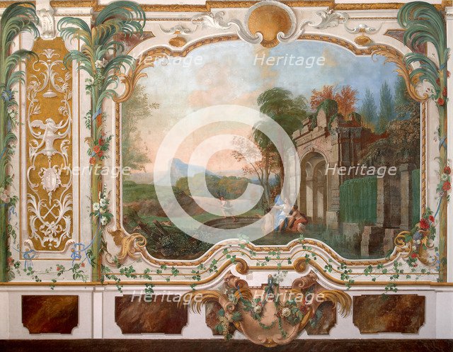 Mural painting in the living room of the Chinese palace in Oranienbaum, Mid of the 18th century. Artist: Anonymous  