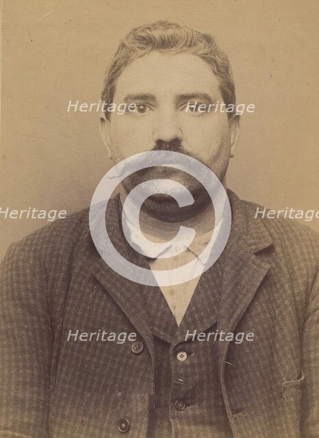 Savard. Henri-Auguste. 29 ans, né le 7/5/65 à Paris XXe. Ciseleur. Anarchiste. 2/7/94., 1894. Creator: Alphonse Bertillon.