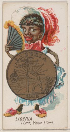Liberia, 1 Cent, from the series Coins of All Nations (N72, variation 1) for Duke brand ci..., 1889. Creator: Unknown.