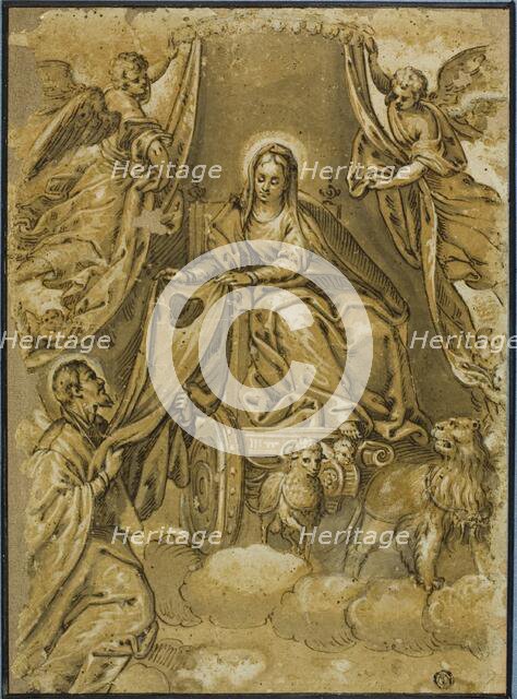 Virgin Mary Handing Scapular to Saint Simon Stock, n.d. Creator: Paolo Veronese.