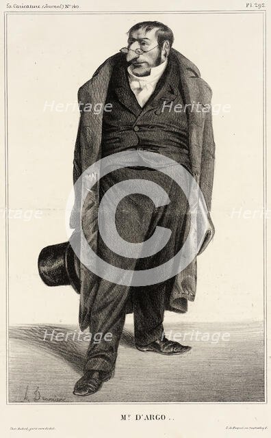 Mr. d'Argo, 1833. Creator: Honore Daumier.