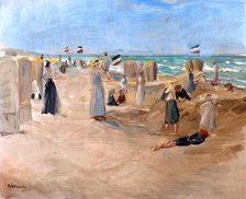 On the Beach at Noordwijk, 1908. Creator: Liebermann, Max (1847-1935).