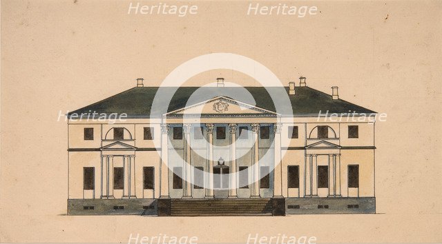 Facade of the House in the Golitsyn' Petrovo-Dalneye Estate, First quarter of 19th cen.. Artist: Anonymous  