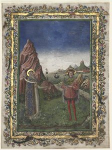 Single Leaf from a Missal: Two Male Saints, late 1400s. Creator: Unknown.