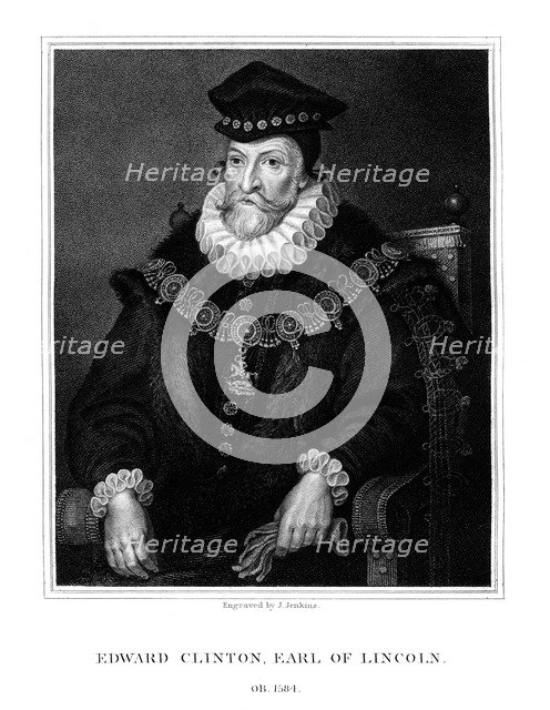 Edward Clinton, 1st Earl of Lincoln, English admiral, (1824).Artist: J Jenkins