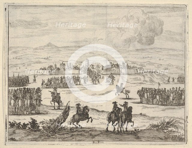 After a Long Siege, Francesco I d'Este, with the Aid of the French Army, Takes Valencia, f..., 1659. Creator: Bartolomeo Fenice.