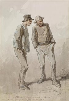 Two Peasants, 1855-1857. Creator: Paul Gavarni.