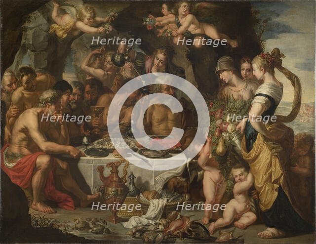 Feast of the Gods in a Cave near the Sea Shore, mid-17th century. Creator: Gerard Seghers.