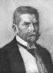 ''Le Docteur Kramarz, chef politique tcheque, condamne a mort par les juges autrichiens', 1916. Creator: Max Svabinsky.