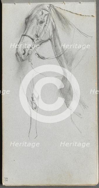 Sketchbook, page 55: Study for a Horse. Creator: Ernest Meissonier (French, 1815-1891).