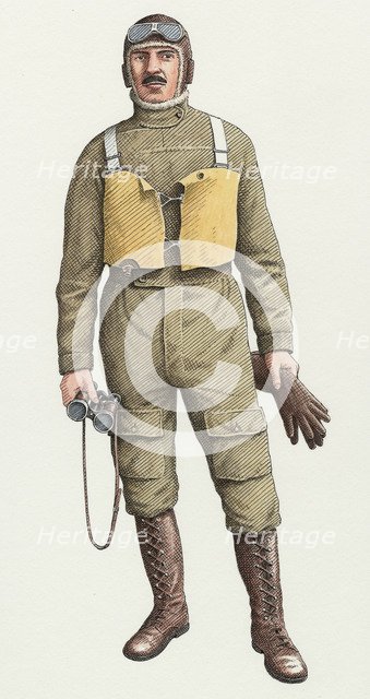 World War One flying boat pilot, c1910s, (c2000-2015) Artist: Nick Hardcastle.