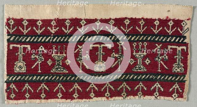 Five Embroidered Fragments, 18th-19th century. Creator: Unknown.