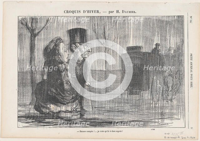 Encore complet!, 1864. Creator: Honore Daumier.