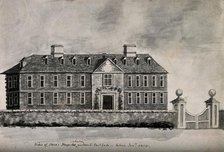 Stone's Hospital, Oxford: panoramic view, 1805. Creator: Unknown.