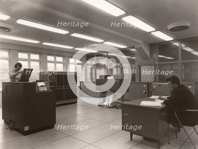 Computer room, Rowntree factory, York, Yorkshire, 1962. Artist: Unknown