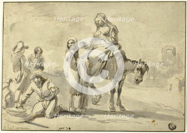 Travelers Resting for Nourishment, n.d. Creator: Michelangelo Cerquozzi.