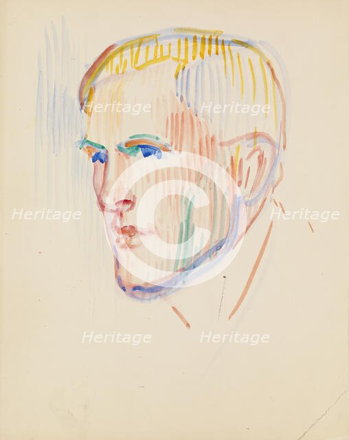 Portrait sketch, Emil Jankes, c1910s. Creator: Verner Thome.