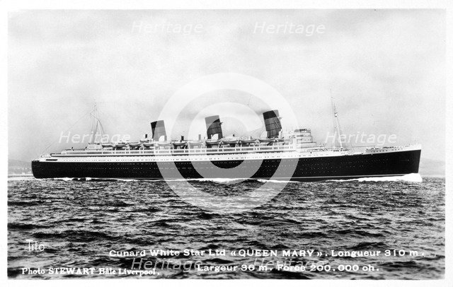 Ocean liner RMS 'Queen Mary', 20th century. Artist: Unknown