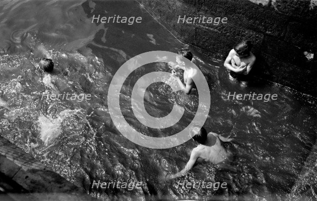 Boys swimming in the Thames, London, c1945-c1965. Artist: SW Rawlings
