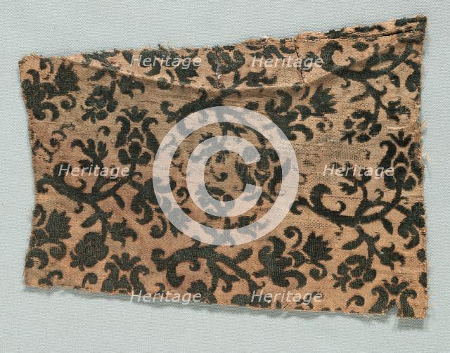 Velvet Fragment, 1600s. Creator: Unknown.