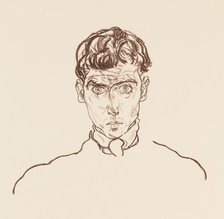 Portrait of Paris von Gütersloh, 1918. Creator: Egon Schiele.