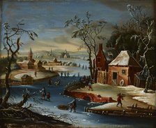 On a Frozen Canal, 1st half of 19th century. Creator: Unknown.