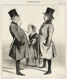 L'Adoption - Ah ça! Robert, mon ami..., 1841. Creator: Honore Daumier.