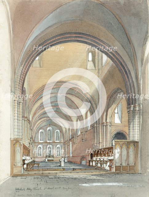Choir and presbytery of Lilleshall Abbey, c13th century, (c1990-2010) Artist: Terry Ball.
